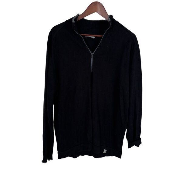 Smartwool Merino Wool Black Long Sleeve 1/4 Zip Sweater Men's Large - Picture 1 of 7